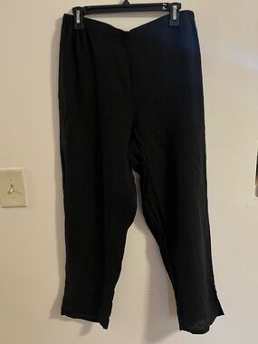 New Flax Brand Black Linen Ankle Pants Women’s M Pull-up Layering Bottoms
